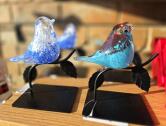 Glass Bird on Stand